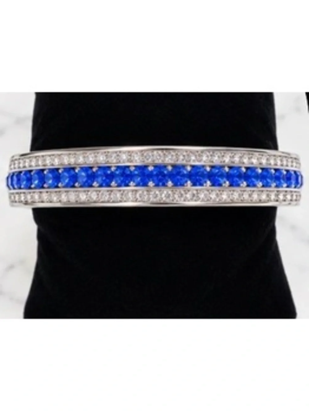 Camrose & Kross Jacqueline Kennedy JBK Blue and Clear Crystal Bangle
